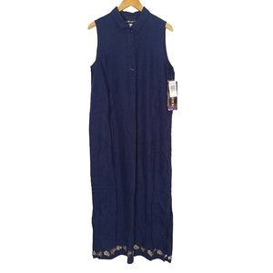 SOLD! sag Harbor Sleeveless Collared Maxi Dress